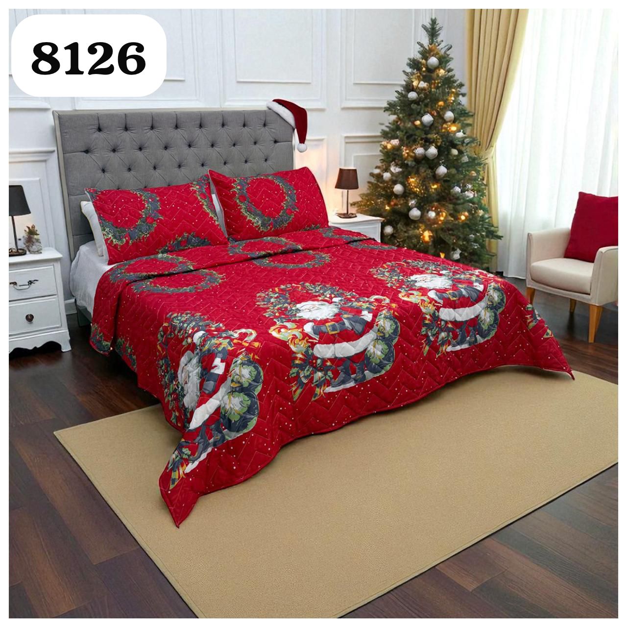 🛏️Edredón Unifaz Navideño - Cama Doble 140cm x 190cm (Incluye Edredón + 2 Fundas)🎄🎅🏻‼️HOY CON 30% DCTO‼️