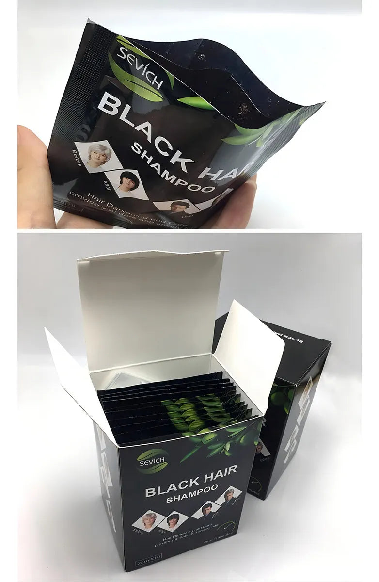 Shampoo Instantáneo Negro Black Hair Caja x 10 sobres