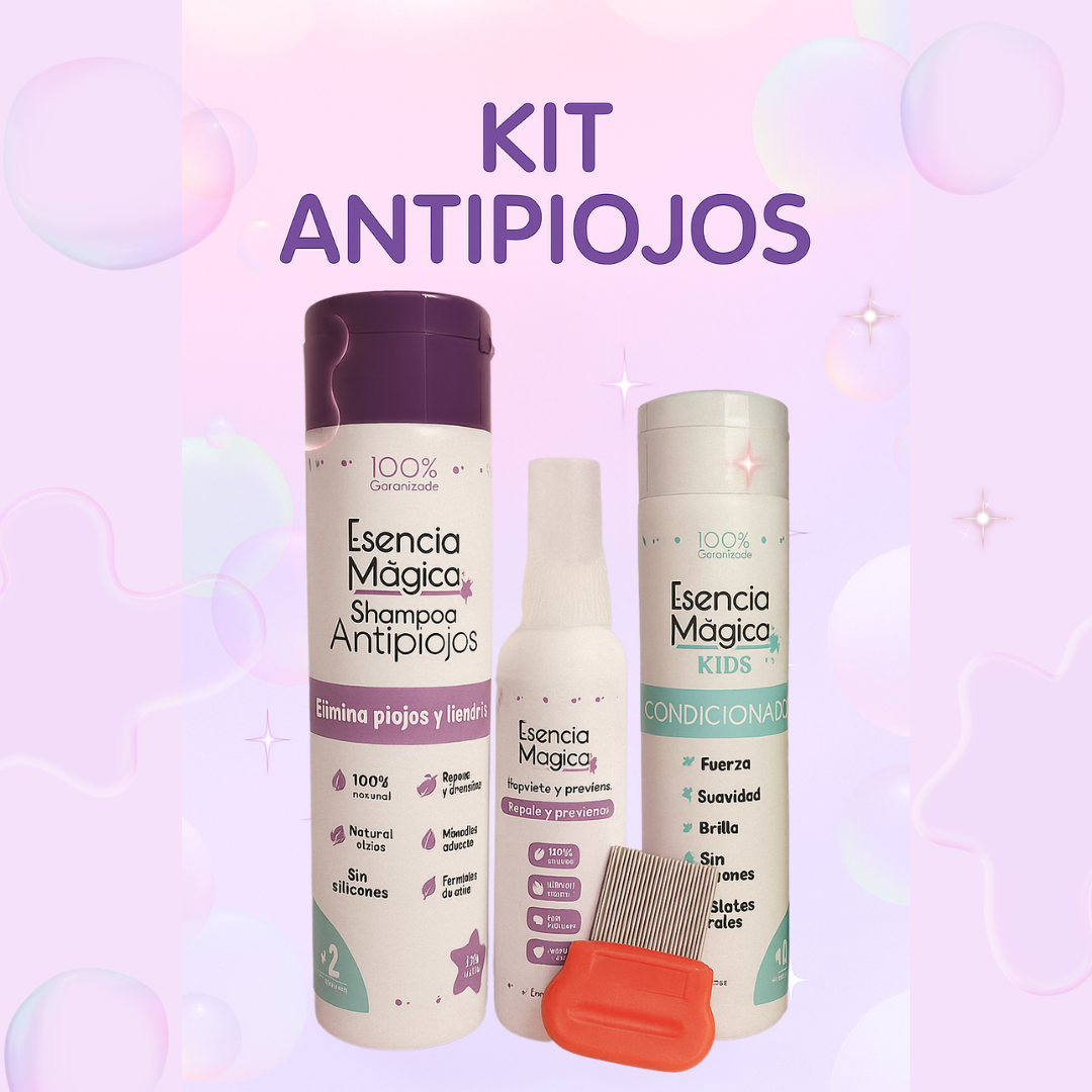 TRATAMIENTO ANTIPIOJOS ‼️PRECIO ESPECIAL ‼️100% NATURAL - SHAMPOO+SPRAY+PEINE+ACONDICIONADOR ✨ ¡HOY CON 30% DCTO