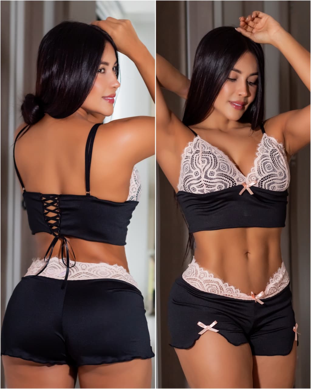 Pijamas de Lujo - Set de 2 y 3 Piezas (Cachetero, Brasilera y CropTop - Batas) Prendas de Diseñador - CALIDAD 100% Garantizada‼️¡HOY CON 30% DCTO‼️