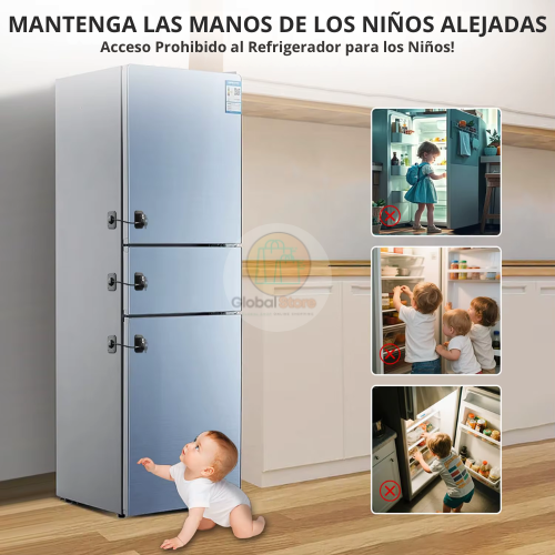 🔐Cerradura de Bloqueo con Llave para Nevera, Armarios, Cajones, Oficinas, Tiendas y Vitrinas - 🛠️ Fácil Instalación sin Herramientas -‼️HOY CON 40% DCTO‼️
