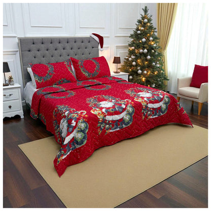 🛏️Edredón Unifaz Navideño - Cama Doble 140cm x 190cm (Incluye Edredón + 2 Fundas)🎄🎅🏻‼️HOY CON 30% DCTO‼️