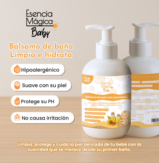 🧴Bálsamo De Baño 2 En 1 Para Bebes🍼Limpia e Hidrata 🫧Esencia Magica Baby⭐❗HOY CON EL 30%DE DSTO POR PRELANZAMIENTO❗