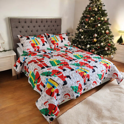 🛏️Edredón Unifaz Navideño - Cama Doble 140cm x 190cm (Incluye Edredón + 2 Fundas)🎄🎅🏻‼️HOY CON 30% DCTO‼️
