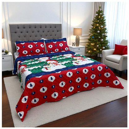 🛏️Edredón Unifaz Navideño - Cama Doble 140cm x 190cm (Incluye Edredón + 2 Fundas)🎄🎅🏻‼️HOY CON 30% DCTO‼️