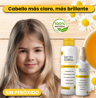 🌞✨Shampoo + Spray - Kit Aclarante de cabello para niños, 100% Natural‼️¡HOY CON 50% DCTO‼️