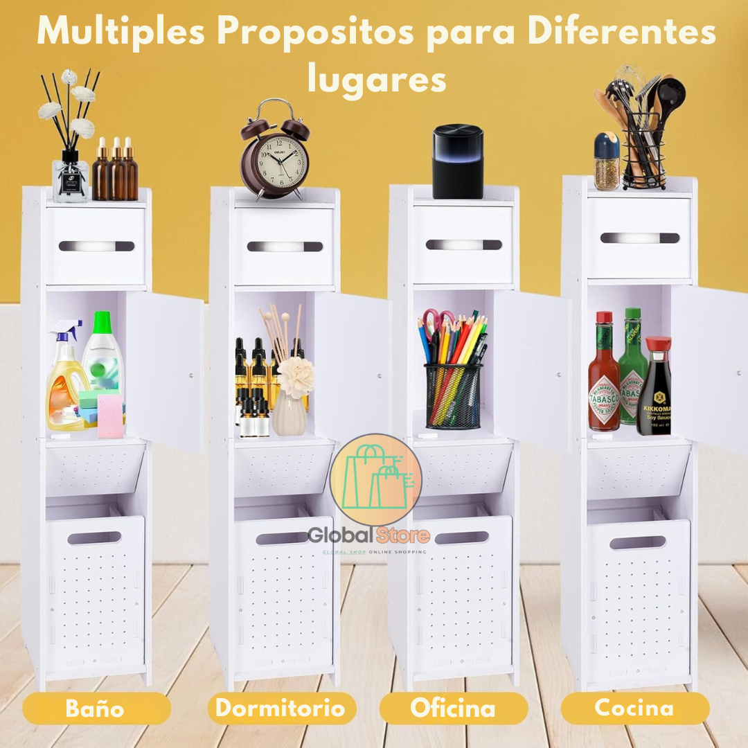 GABINETE DE BAÑO, ORGANIZADOR DE AHORRO DE ESPACIO CON SOPORTE PARA PAPEL🚽🧻✨‼️¡HOY CON 40% DCTO‼️