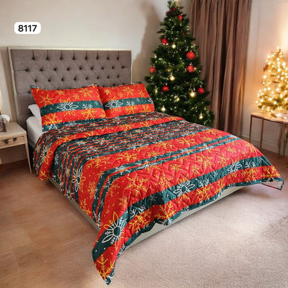 🛏️Edredón Unifaz Navideño - Cama Doble 140cm x 190cm (Incluye Edredón + 2 Fundas)🎄🎅🏻‼️HOY CON 30% DCTO‼️