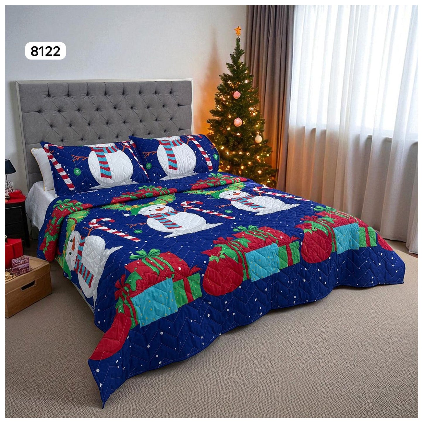 🛏️Edredón Unifaz Navideño - Cama Doble 140cm x 190cm (Incluye Edredón + 2 Fundas)🎄🎅🏻‼️HOY CON 30% DCTO‼️