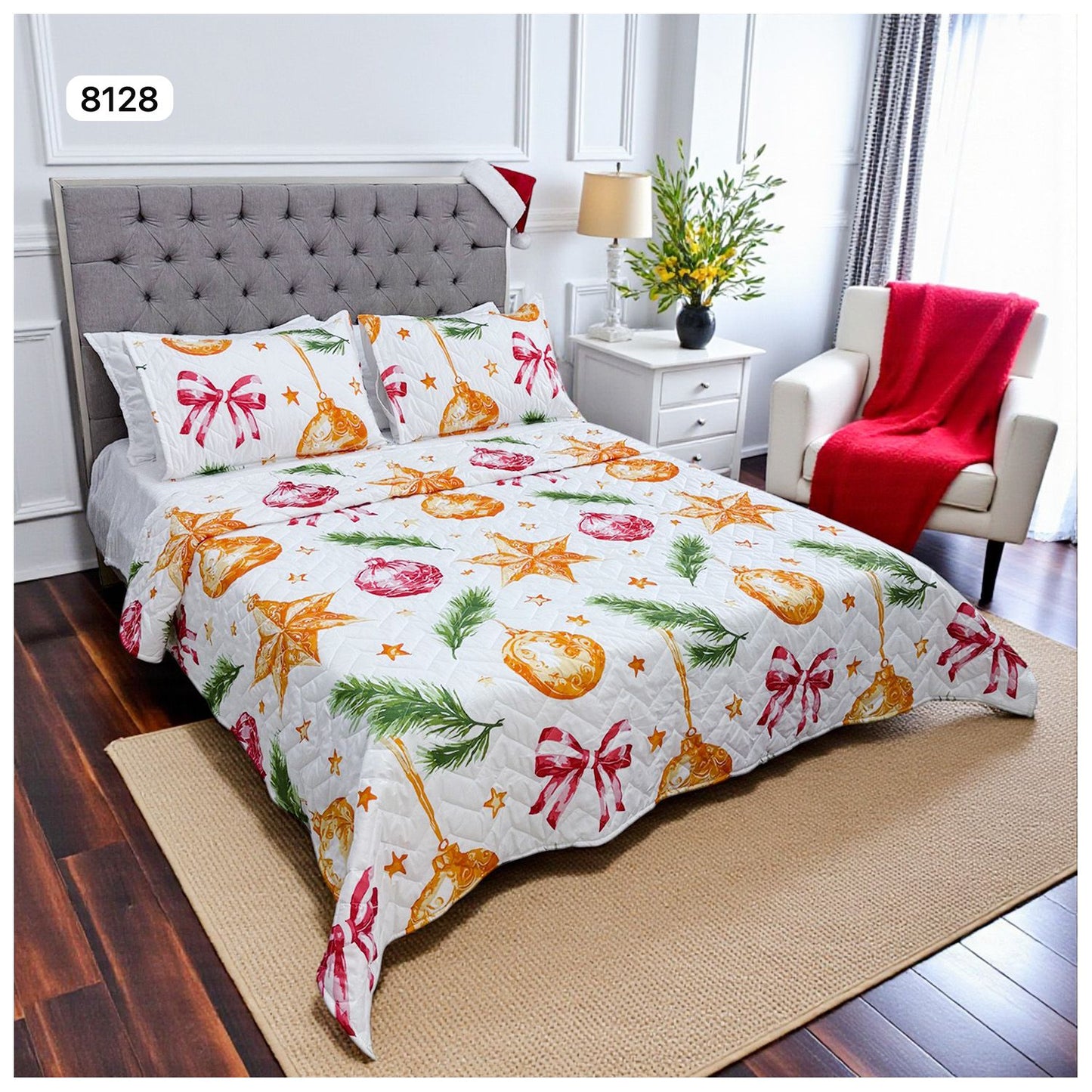 🛏️Edredón Unifaz Navideño - Cama Doble 140cm x 190cm (Incluye Edredón + 2 Fundas)🎄🎅🏻‼️HOY CON 30% DCTO‼️