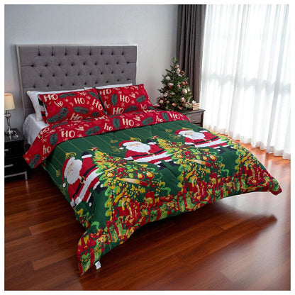 🛏️Edredón Doble Faz Navideño - Ideal Cama Semi Doble 120cm x 190cm y cama doble 140cm x 190cm - (Incluye Edredón + 2 Fundas Doble Faz)🎄🎅🏻‼️HOY CON 30% DCTO‼️