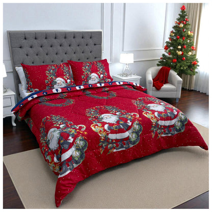 🛏️Edredón Doble Faz Navideño - Ideal Cama Semi Doble 120cm x 190cm y cama doble 140cm x 190cm - (Incluye Edredón + 2 Fundas Doble Faz)🎄🎅🏻‼️HOY CON 30% DCTO‼️