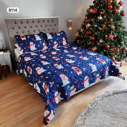 🛏️Edredón Unifaz Navideño - Cama Doble 140cm x 190cm (Incluye Edredón + 2 Fundas)🎄🎅🏻‼️HOY CON 30% DCTO‼️