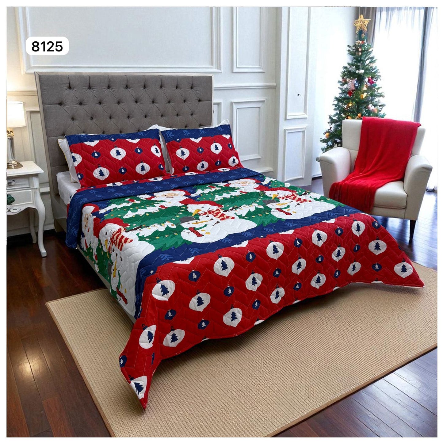 🛏️Edredón Unifaz Navideño - Cama Doble 140cm x 190cm (Incluye Edredón + 2 Fundas)🎄🎅🏻‼️HOY CON 30% DCTO‼️