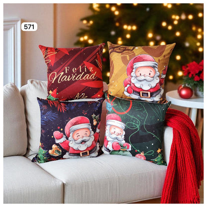 Cojines Navidad Set x 4 ⭐INCLUYE RELLENO⭐ - Medidas 45cmx45cm🎄🎅🏻 ‼️HOY CON 30% DCTO‼️