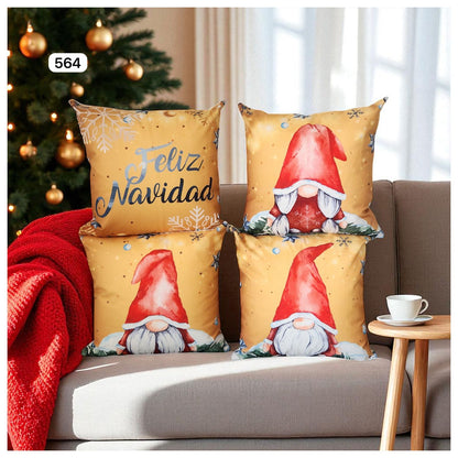 Cojines Navidad Set x 4 ⭐INCLUYE RELLENO⭐ - Medidas 45cmx45cm🎄🎅🏻 ‼️HOY CON 30% DCTO‼️