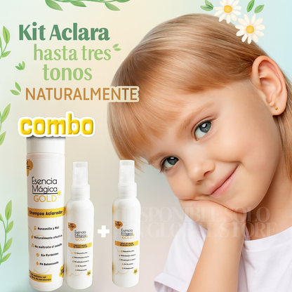 ✨Combo Kit Aclarador de cabello para niños, 100% Natural - SHAMPOO+SPRAY ACLARADOR‼️¡HOY CON 30% DCTO‼️