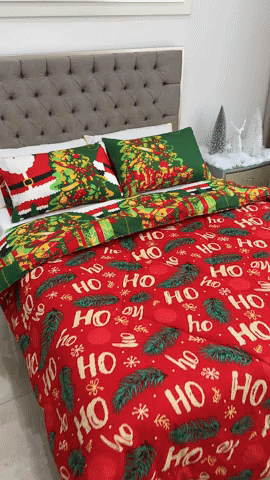 🛏️Edredón Doble Faz Navideño - Ideal Cama Semi Doble 120cm x 190cm y cama doble 140cm x 190cm - (Incluye Edredón + 2 Fundas Doble Faz)🎄🎅🏻‼️HOY CON 30% DCTO‼️